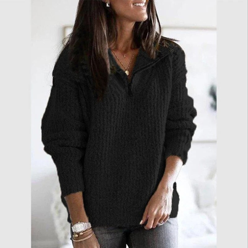The Evelyn Sweater™ — Soft Zip Comfort