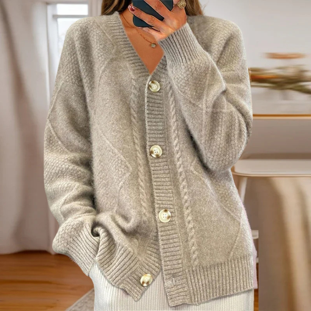 The Marjorie Sweater™ — Cozy Cable Cardigan