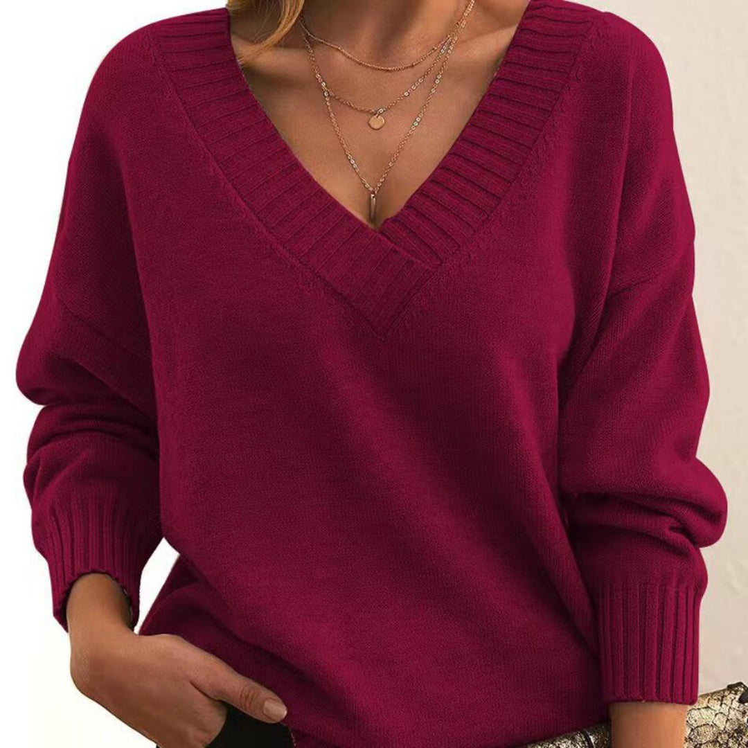 The Marjorie Sweater™ — Elegant V-Neck