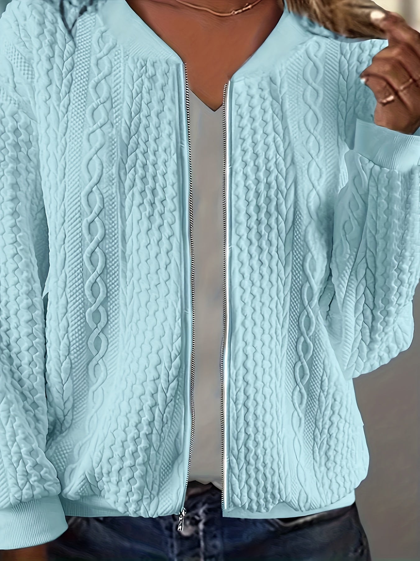 The Claire Sweater™ — Textured Zip Cardigan