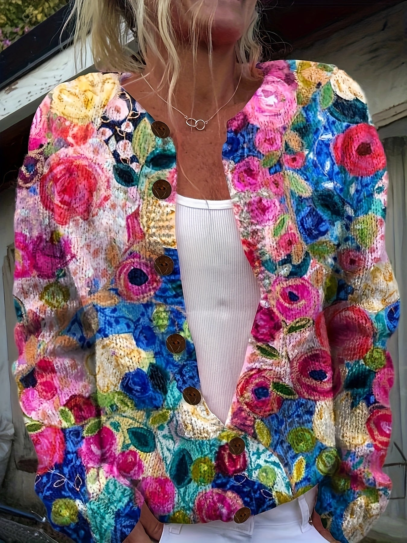The Lillian Sweater™ — Bright Blossom Knit