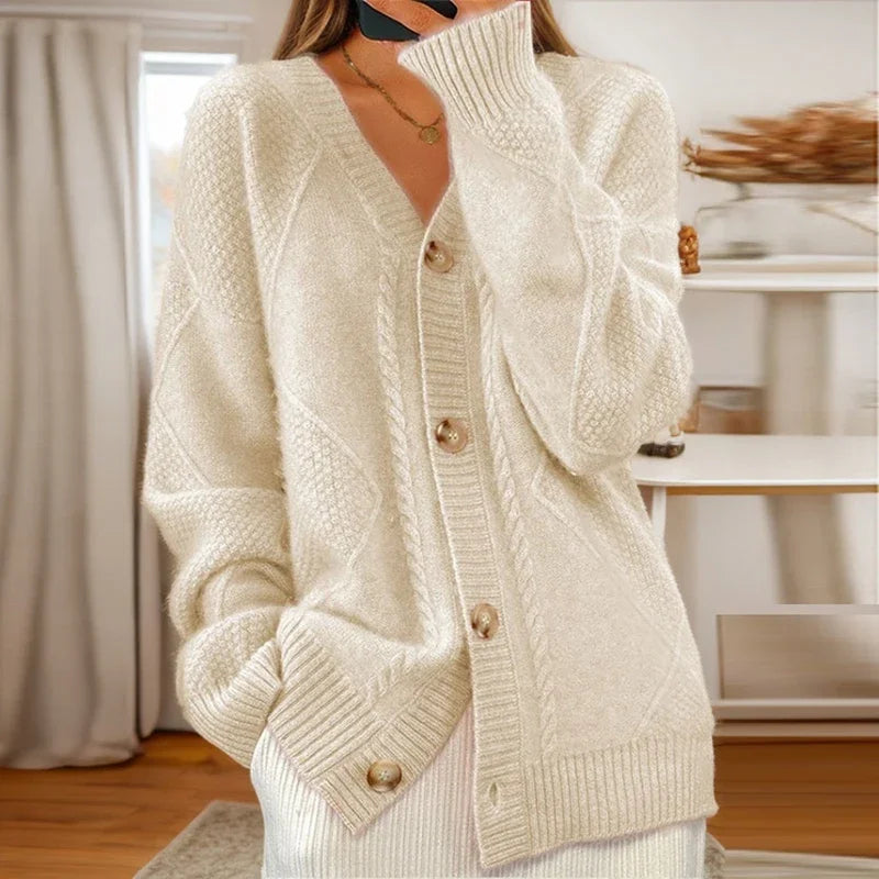 The Marjorie Sweater™ — Cozy Cable Cardigan