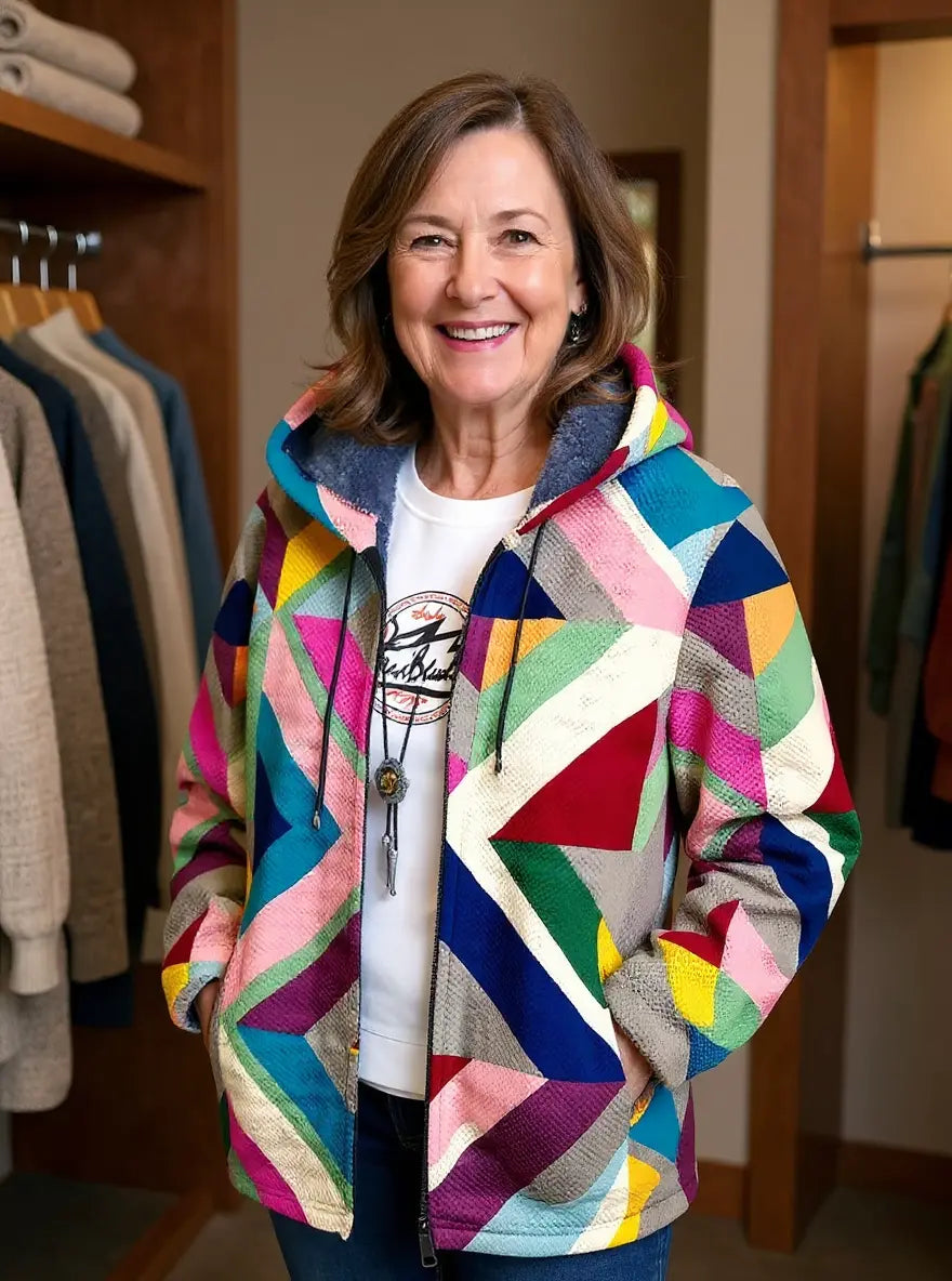 The Janet Sweater™ — Bright Patchwork Hoodie