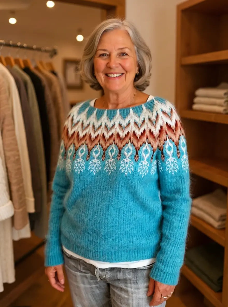 The Ingrid Sweater™ — Nordic Blue