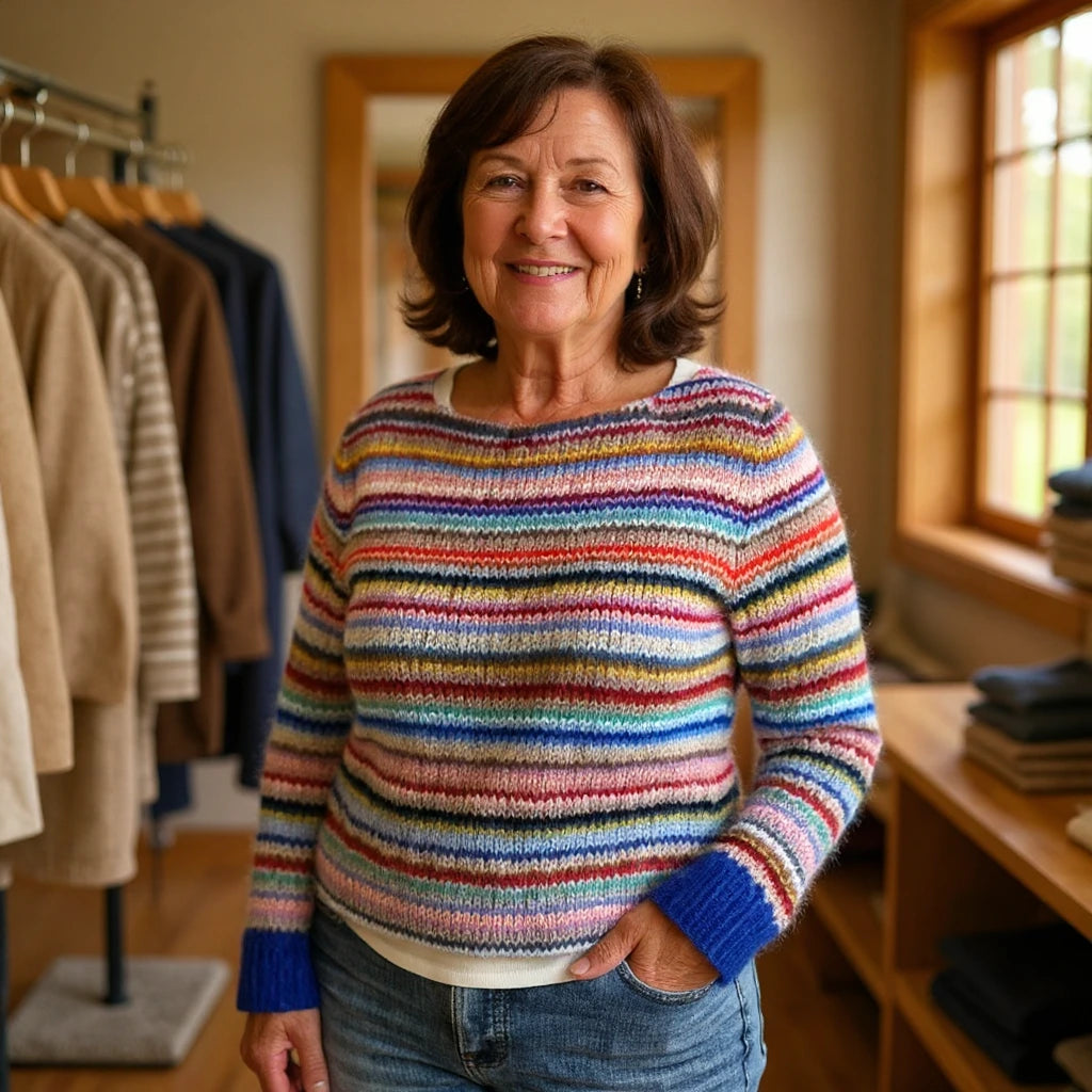 The Joan Sweater™ — Rainbow Stripe Knit