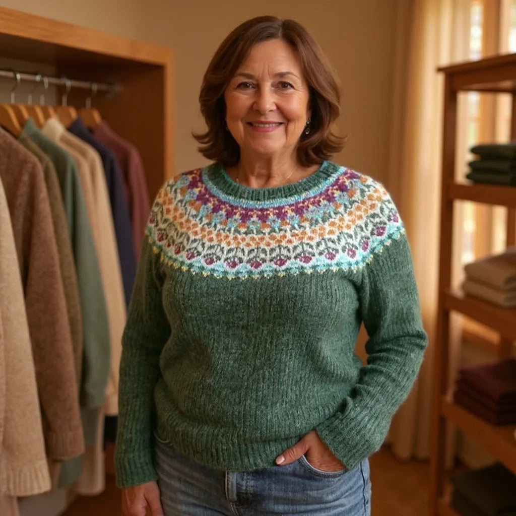 The Kathleen Sweater™ — Forest Fair Isle