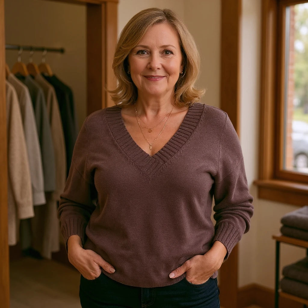 The Marjorie Sweater™  — Elegant V-Neck