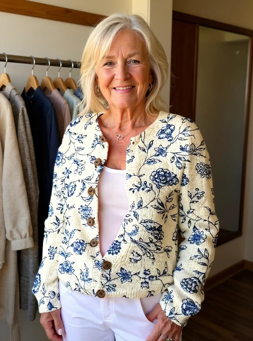 The Margaret Sweater™ — Blue Blossom