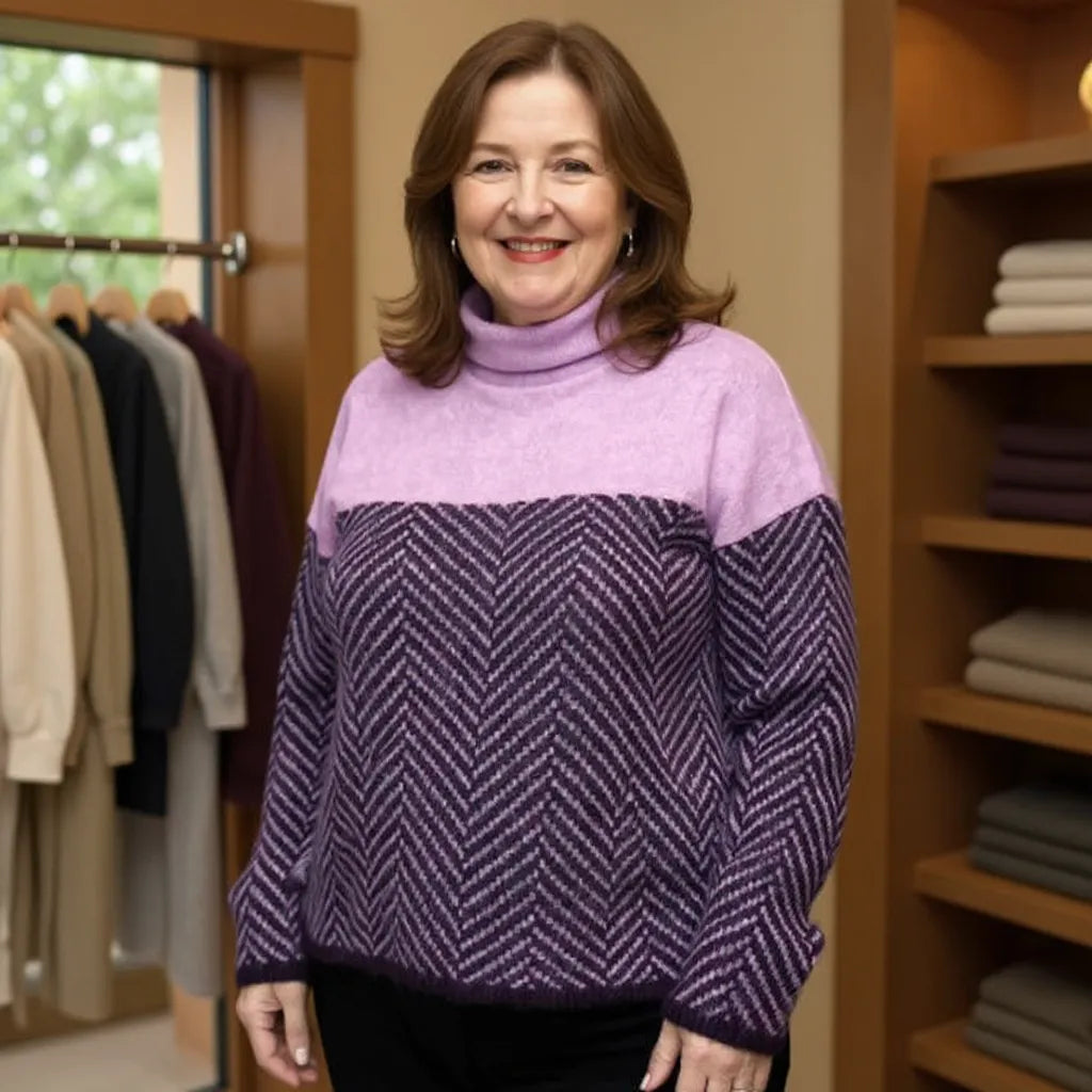 The Lila Sweater™  — Cozy Chevron
